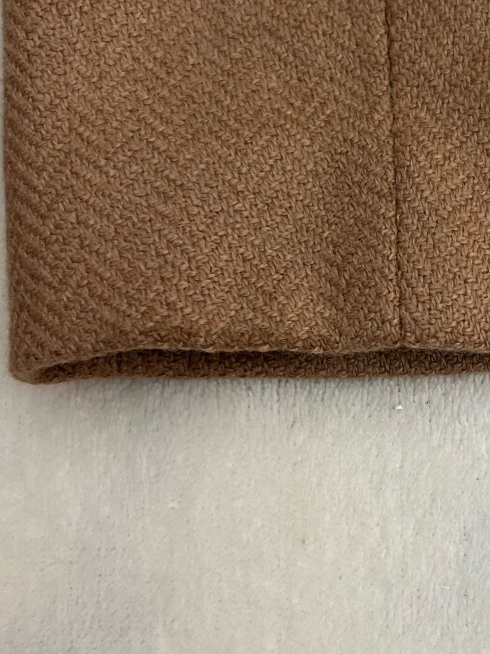 Vintage 1990s Giorgio Armani Round-Neck Button Blazer, 100% Camel Wool, Size M - Picture 9 of 11